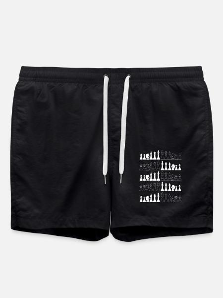 chess - Swim Trunks - black