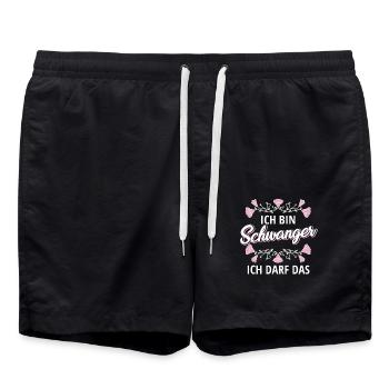 Schwangerschaft Ich bin Schwanger ich darf das - Badeshorts - Schwarz - Vorne - AI Model Male 185 light (185cm)