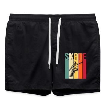 skateboard skater skate sport fahren skaten - Badeshorts - Schwarz - Vorne - AI Model Male 185 light (185cm)