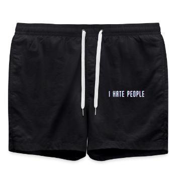 Ich hasse Menschen - Badeshorts - Schwarz - Vorne - AI Model Male 185 light (185cm)