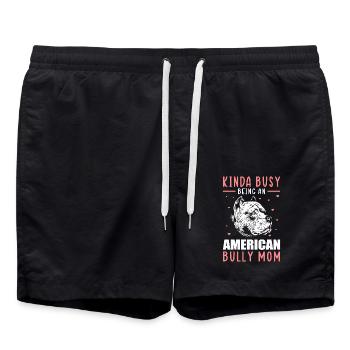 Bully Mom Dog Owner American Bully Gift - Swim Trunks - black - Front - AI Model Male 185 light (185cm)