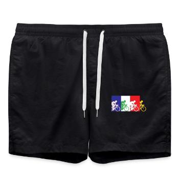 tour france, tour france tour france 2021, - Swim Trunks - black - Front - AI Model Male 185 light (185cm)