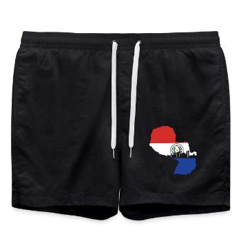 Paraguay Flagge - Badeshorts - Schwarz - Vorne - AI Model Male 185 light (185cm)