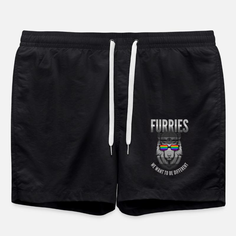 Furry, Furry Kongresse, Wolf, - Short de bain - noir