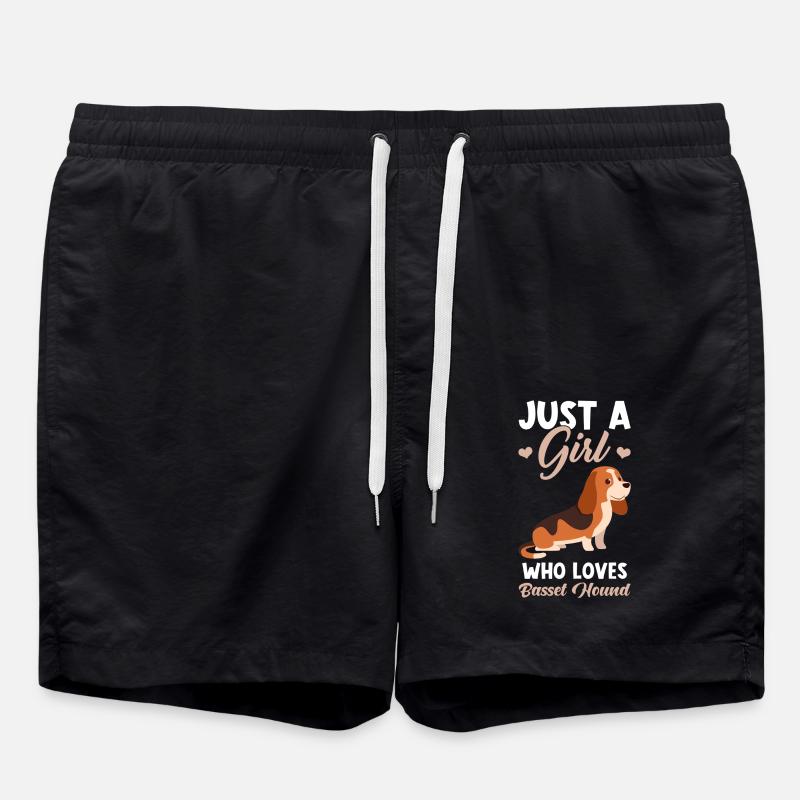 Basset Hound - Swim Trunks - black
