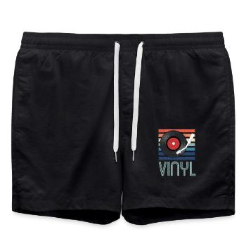 record player - Swim Trunks - black - Front - AI Model Male 185 light (185cm)