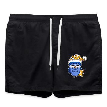 Le lève-tôt Hibou Dormir - Short de bain - noir - Devant - AI Model Male 185 light (185cm)