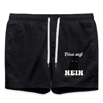 Friese sagt Nein cooles Pferde - Badeshorts - Schwarz - Vorne - AI Model Male 185 light (185cm)