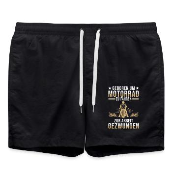 Motorrad - Badeshorts - Schwarz - Vorne - AI Model Male 185 light (185cm)