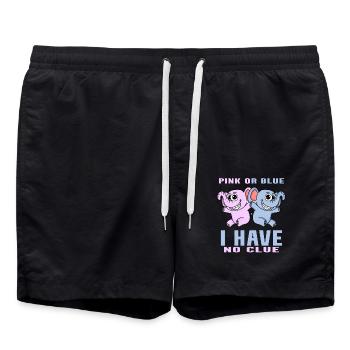 Pink oder Blau - Badeshorts - Schwarz - Vorne - AI Model Male 185 light (185cm)