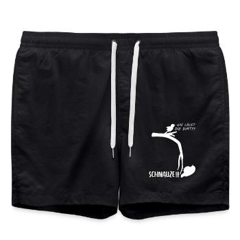 WItziger Spruch mit dickem Vogel für Übergewichtig - Badeshorts - Schwarz - Vorne - AI Model Male 185 light (185cm)