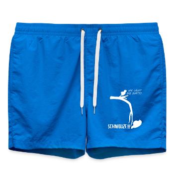 WItziger Spruch mit dickem Vogel für Übergewichtig - Badeshorts - Cobalt blue - Vorne