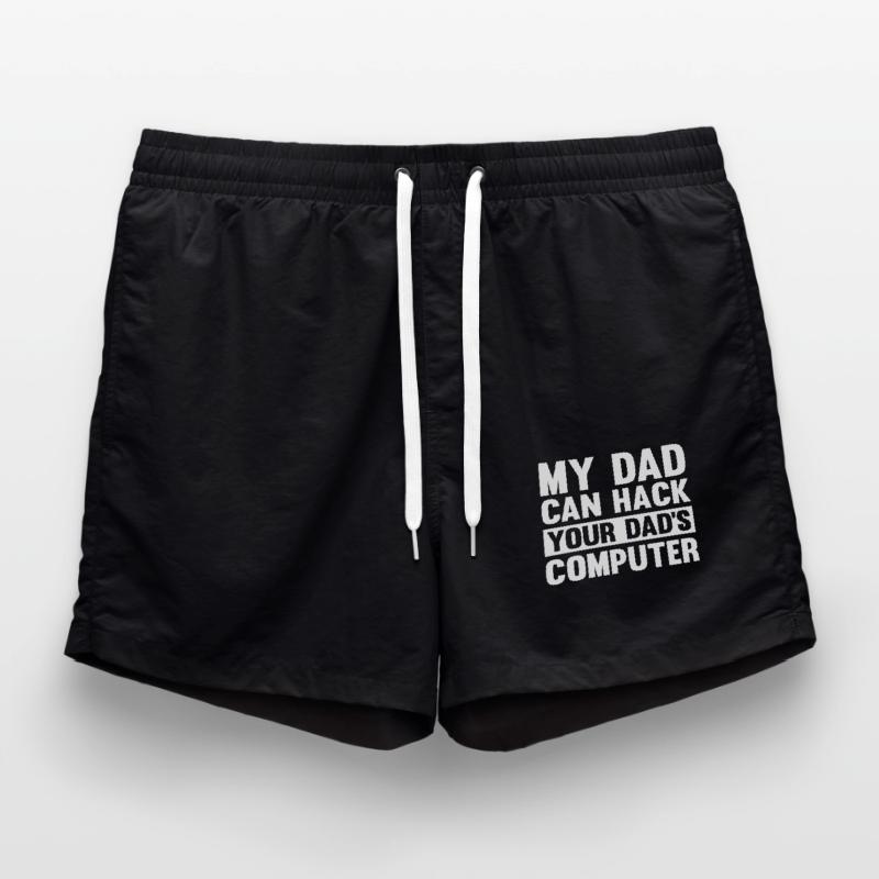 Hacker Code Ordinateur papa Sort cadeau Short de bain