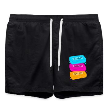 Seife Seifenherstellung DIY - Badeshorts - Schwarz - Vorne - AI Model Male 185 light (185cm)