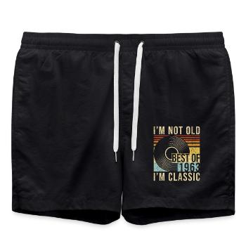 Birthday Retro Best of Vintage 1963 - Swim Trunks - black - Front - AI Model Male 185 light (185cm)