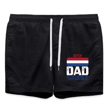 Dutch Dad Niederlande Flaggendesign für den - Badeshorts - Schwarz - Vorne - AI Model Male 185 light (185cm)