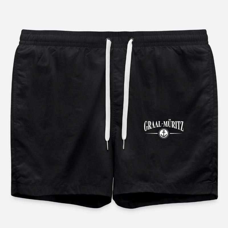 Anker und Seil - Ostseeheilbad Graal-Müritz - Badeshorts - Schwarz