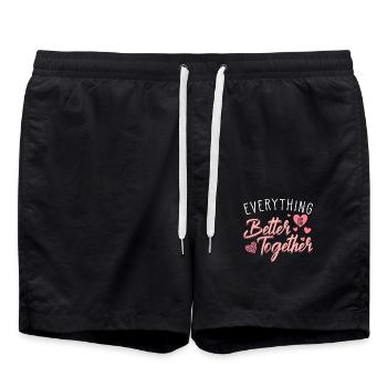 Saint-Valentin Ensemble - Short de bain - noir - Devant - AI Model Male 185 light (185cm)