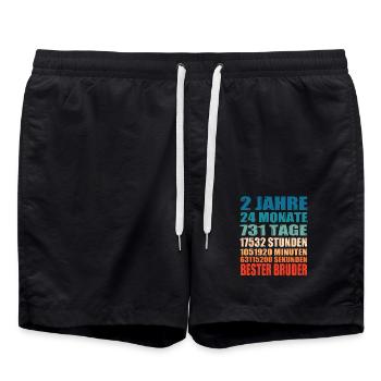 2 Jahre Bester Bruder Familie Geburtstag Geschenk - Badeshorts - Schwarz - Vorne - AI Model Male 185 light (185cm)