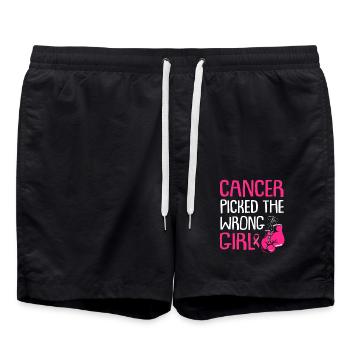 Cancer du sein - Short de bain - noir - Devant - AI Model Male 185 light (185cm)