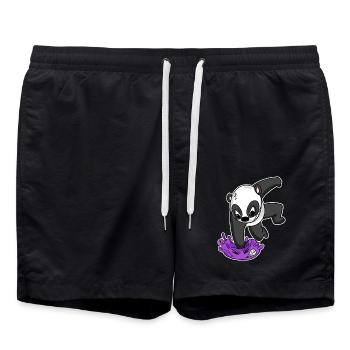 Panda Virus Fight - Swim Trunks - black - Front - AI Model Male 185 light (185cm)