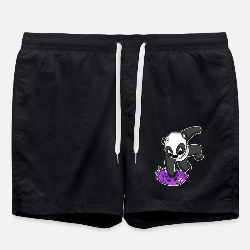 Panda Virus Kampf - Badeshorts - Schwarz