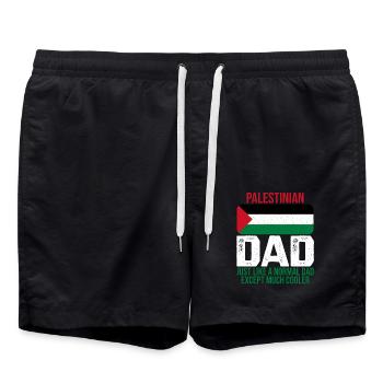 Palestinian Dad Palästina-Flagge zum Vatertag - Badeshorts - Schwarz - Vorne - AI Model Male 185 light (185cm)