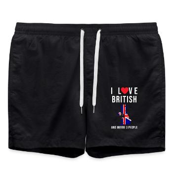 England I love Britain - Swim Trunks - black - Front - AI Model Male 185 light (185cm)