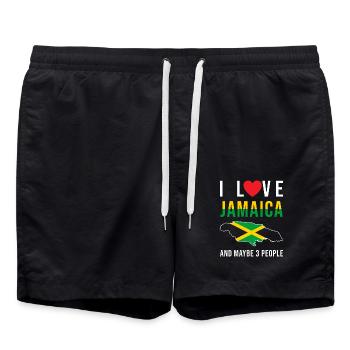 Jamaïque j'aime la Jamaïque - Short de bain - noir - Devant - AI Model Male 185 light (185cm)