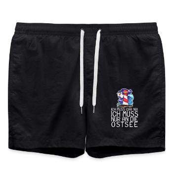 Ostsee Urlaub Geschenk - Badeshorts - Schwarz - Vorne - AI Model Male 185 light (185cm)