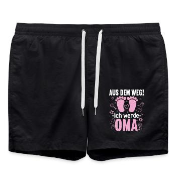 Aus dem Weg ich werde Oma von einem Mädchen - Badeshorts - Schwarz - Vorne - AI Model Male 185 light (185cm)