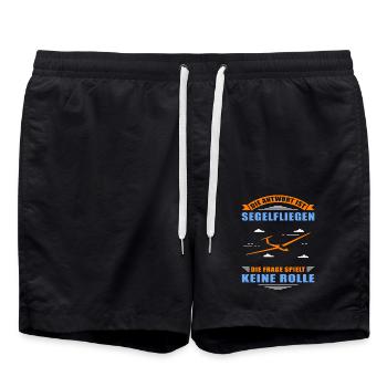 Segelfliegen Segelflug Segelflugzeug Geschenk - Badeshorts - Schwarz - Vorne - AI Model Male 185 light (185cm)