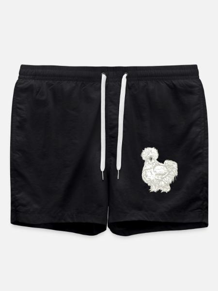 Silk Chicken Drawing - Swim Trunks - black