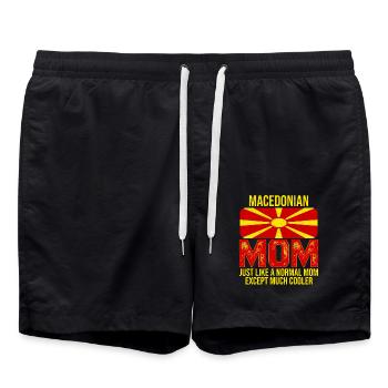 Macedonian Mom drapeau de la Macédoine du Nord pour Mère - Short de bain - noir - Devant - AI Model Male 185 light (185cm)