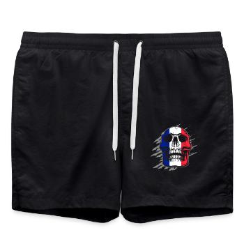 Drapeau de la France Skull - Short de bain - noir - Devant - AI Model Male 185 light (185cm)