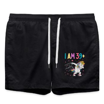 40 ans de licorne J’ai 39 ans+ 40 ans - Short de bain - noir - Devant - AI Model Male 185 light (185cm)