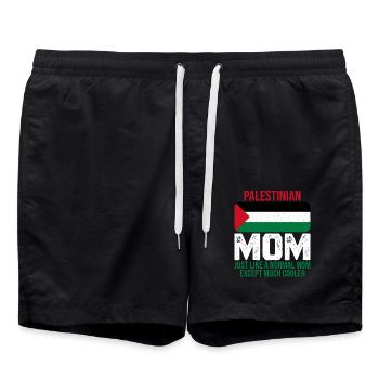 Palestinian Mom Drapeau Palestine pour la fête des mères - Short de bain - noir - Devant - AI Model Male 185 light (185cm)