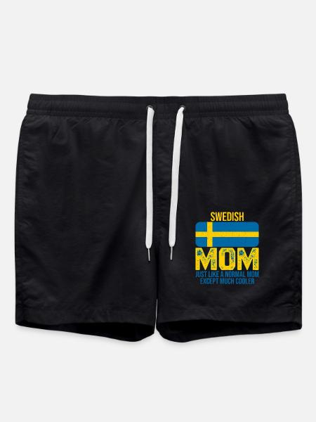 Zweedse Moeder Zweedse vlag voor Moederdag - Zwemshorts - zwart