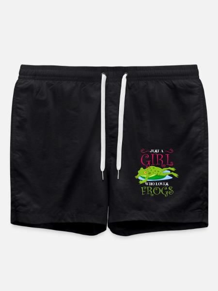 frog, frog frog lover, frog mom, - Swim Trunks - black