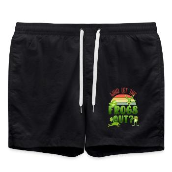 Grenouille, grenouille mignonne, grenouille animal - Short de bain - noir - Devant - AI Model Male 185 light (185cm)