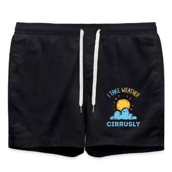 Meteorology, meteorology pursuers, storm hunters, - Swim Trunks - black - Front - AI Model Male 185 light (185cm)