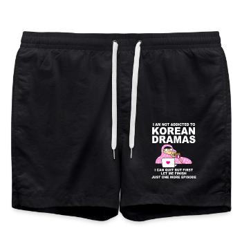 K-Pop Korea-Popmusik Kdrama Kpop Korea Koreanisch - Badeshorts - Schwarz - Vorne - AI Model Male 185 light (185cm)