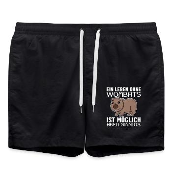 Wombat - Badeshorts - Schwarz - Vorne - AI Model Male 185 light (185cm)