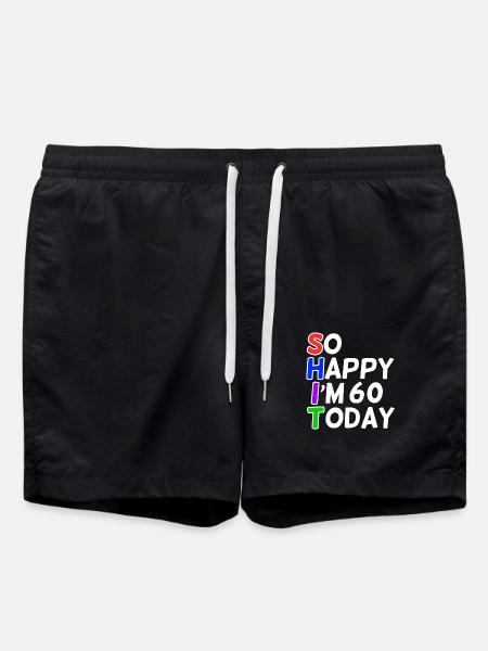 meget glad 60 år gammel - Badeshorts - sort