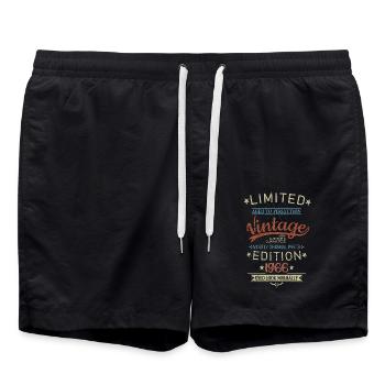 Rétro anniversaire année 1966 Vintage Limited Edition - Short de bain - noir - Devant - AI Model Male 185 light (185cm)