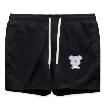 Koala middle finger - Swim Trunks - black - Front - AI Model Male 185 light (185cm)