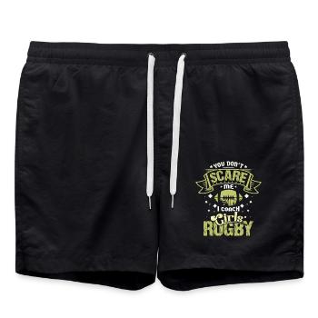 Rugby coach - Swim Trunks - black - Front - AI Model Male 185 light (185cm)