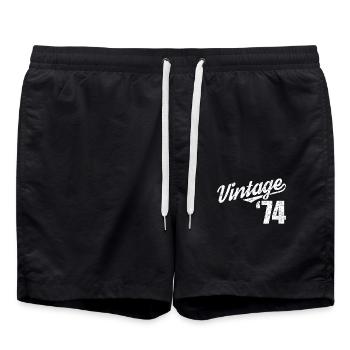 1974 74 Birthday Retro Vintage Vintage Gift - Swim Trunks - black - Front - AI Model Male 185 light (185cm)