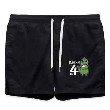 4e anniversaire - 4 ans - J’ai 4 ans - Short de bain - noir - Devant - AI Model Male 185 light (185cm)