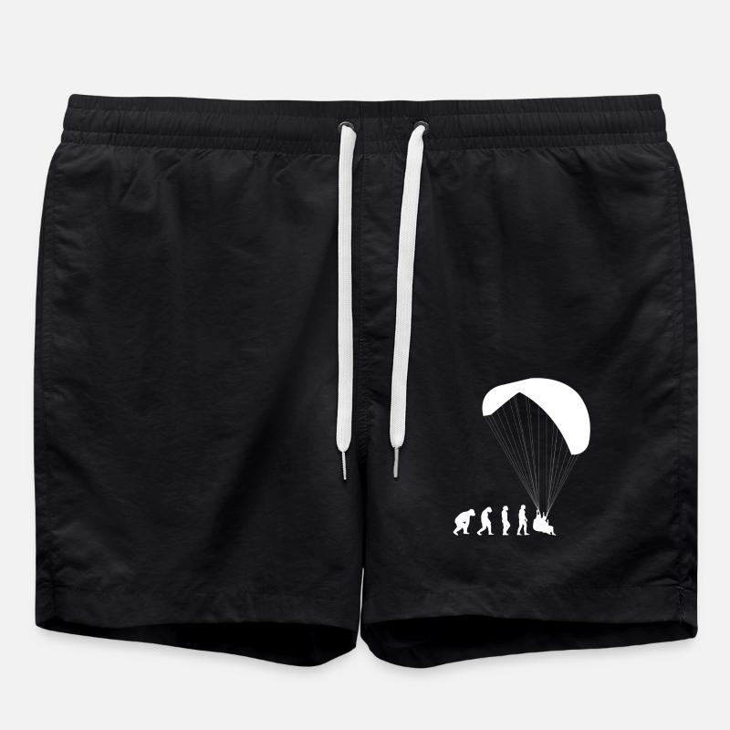 Paraglider funny paragliding skydiving - Swim Trunks - black